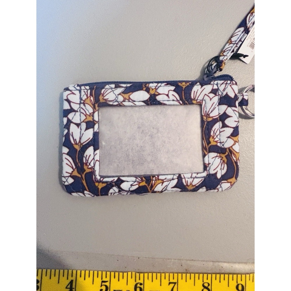 Vera Bradley Pawpaw Power Zip ID Storage Coin Card Wallet Keyring Floral New - Picture 3 of 4